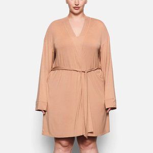 SKIMS Sleep Robe in Peach